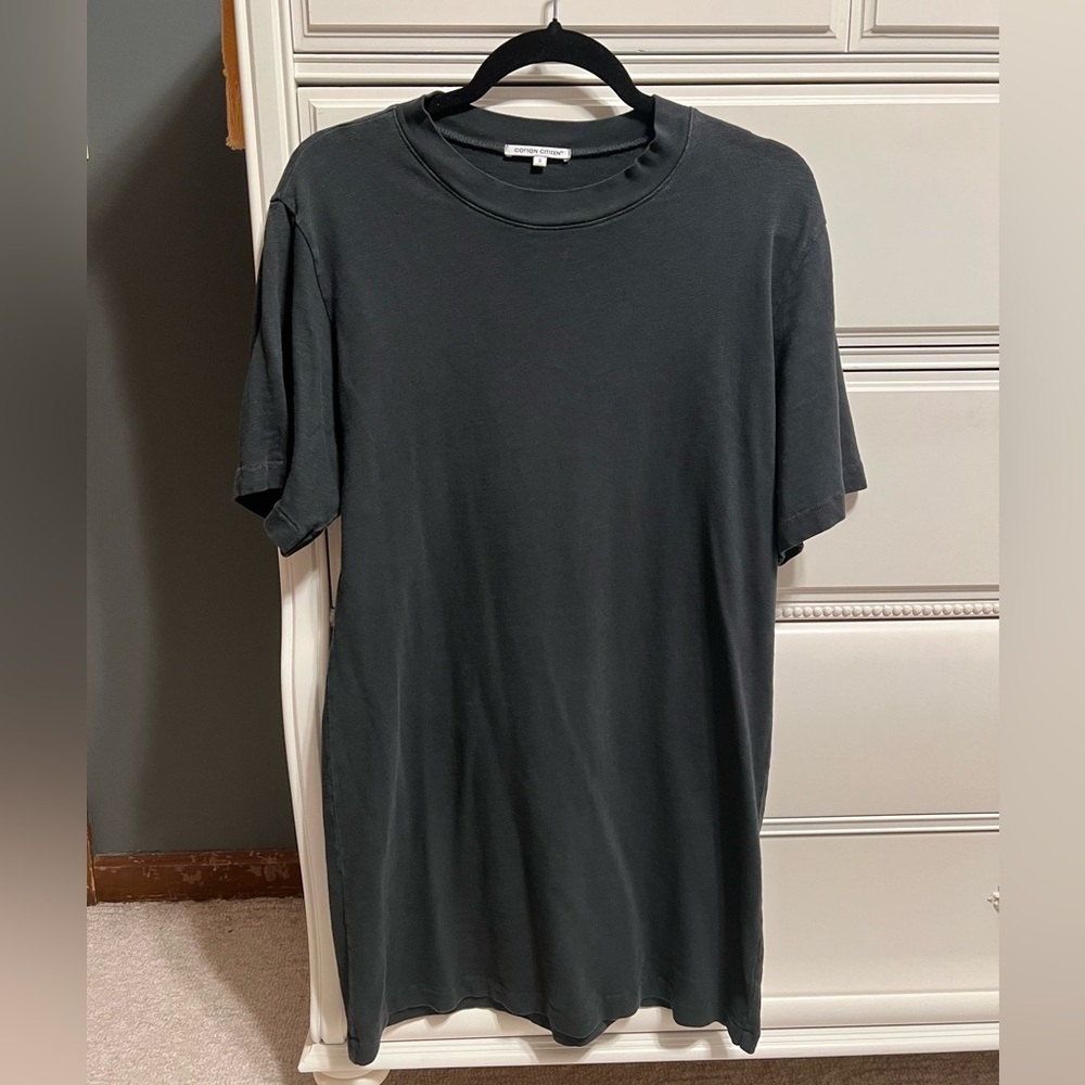 Cotton Citizen charcoal black t shirt dress
